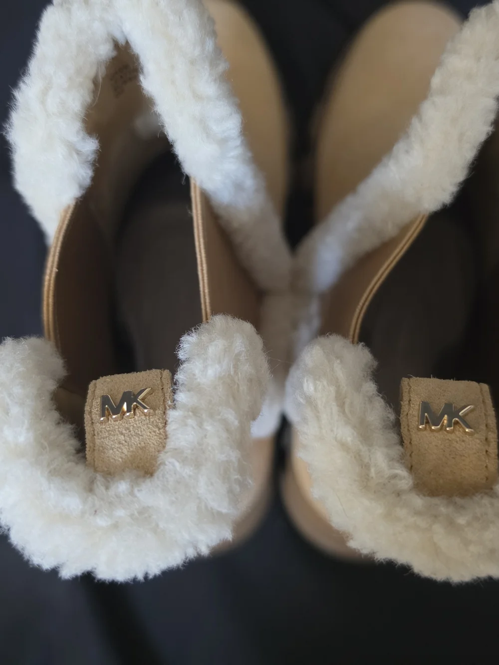 Michael Kors Tan Suede Ridley Boot with Faux Shearling Trim